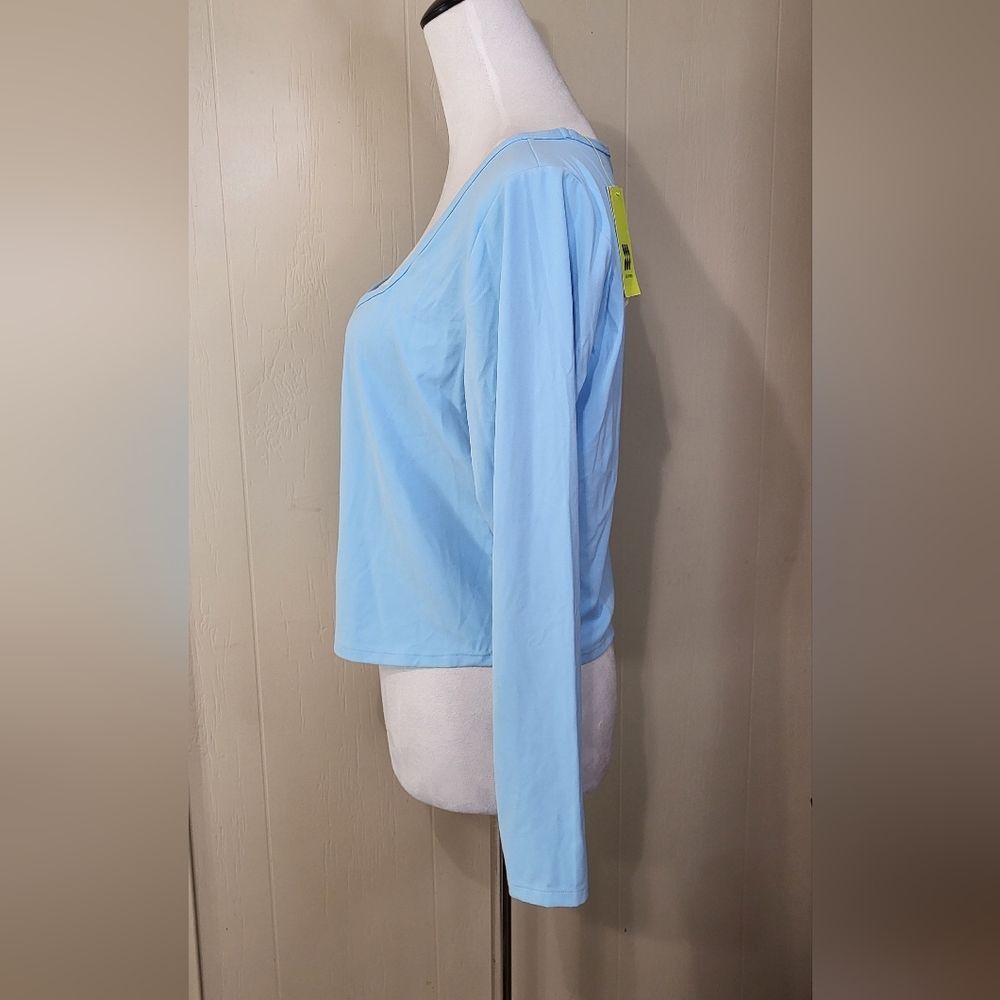 All In Motion Women's NWT Blue Everyday Soft Long Sleeve Crop Top Size 2XL - Picture 4 of 9